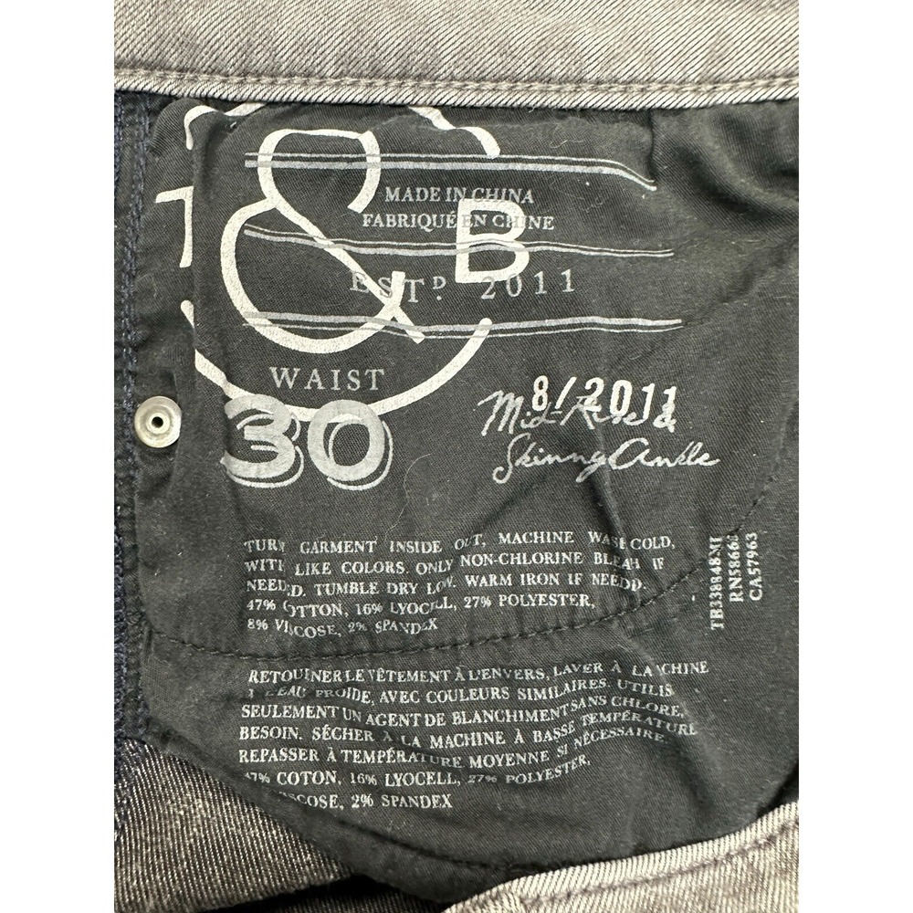 Treasure & Bond Women Distressed Faded Black Jeans Mid-Rise Skinny Ankle Sz 30 - Picture 9 of 14